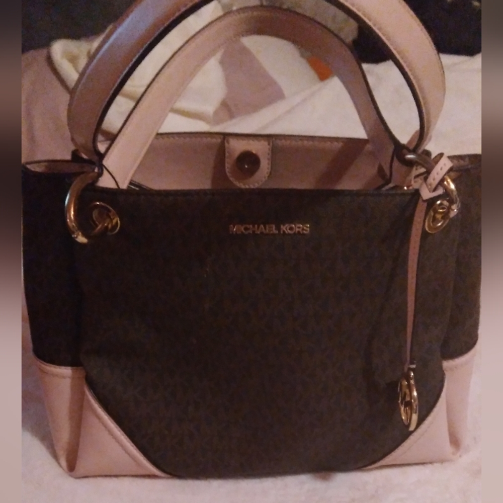 COPY - Authentic Micheal Kors pink and brown purse & wallets.